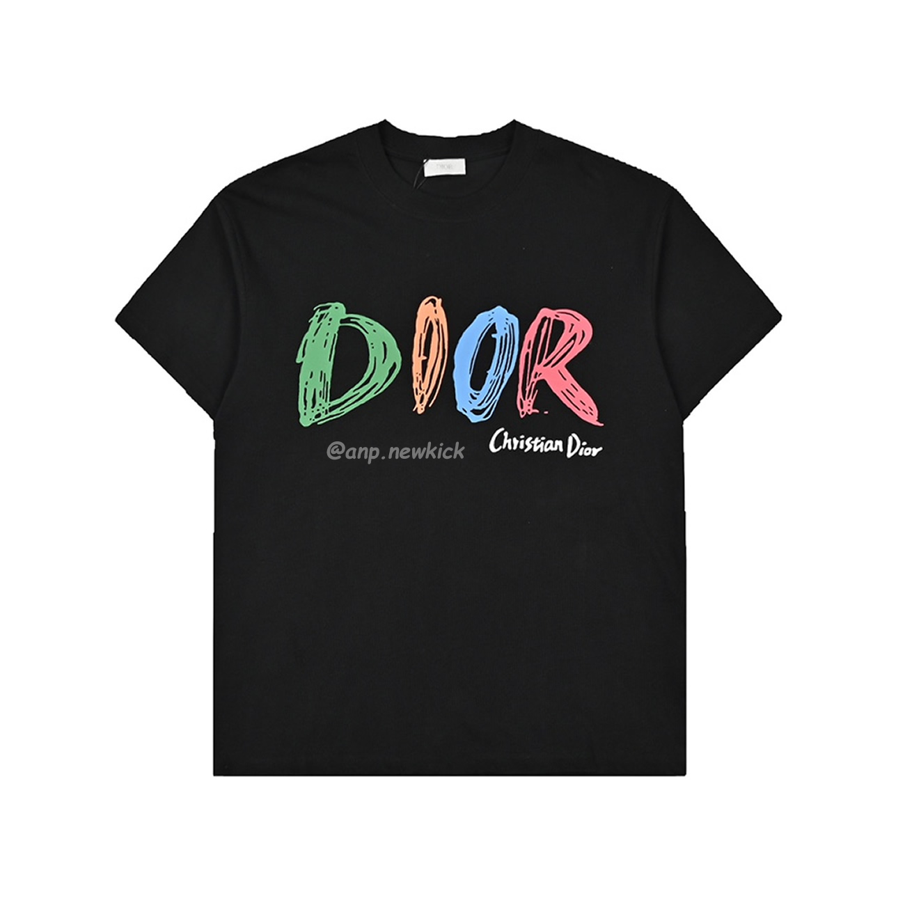 Dior Hand Drawn Logo Graffiti Inspired Short Sleeved T Shirt (2) - newkick.app